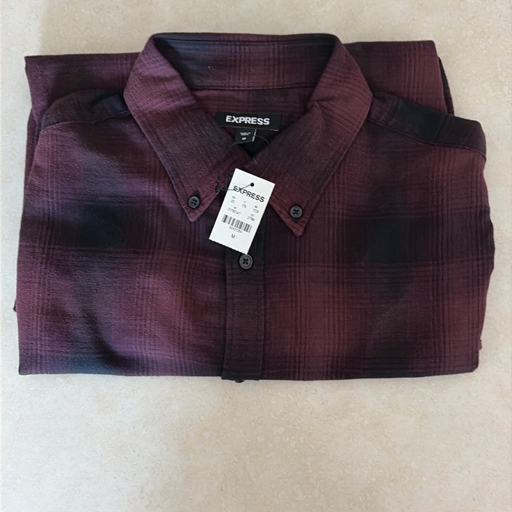NWT Express Men's Long-Sleeve Collared Shirt